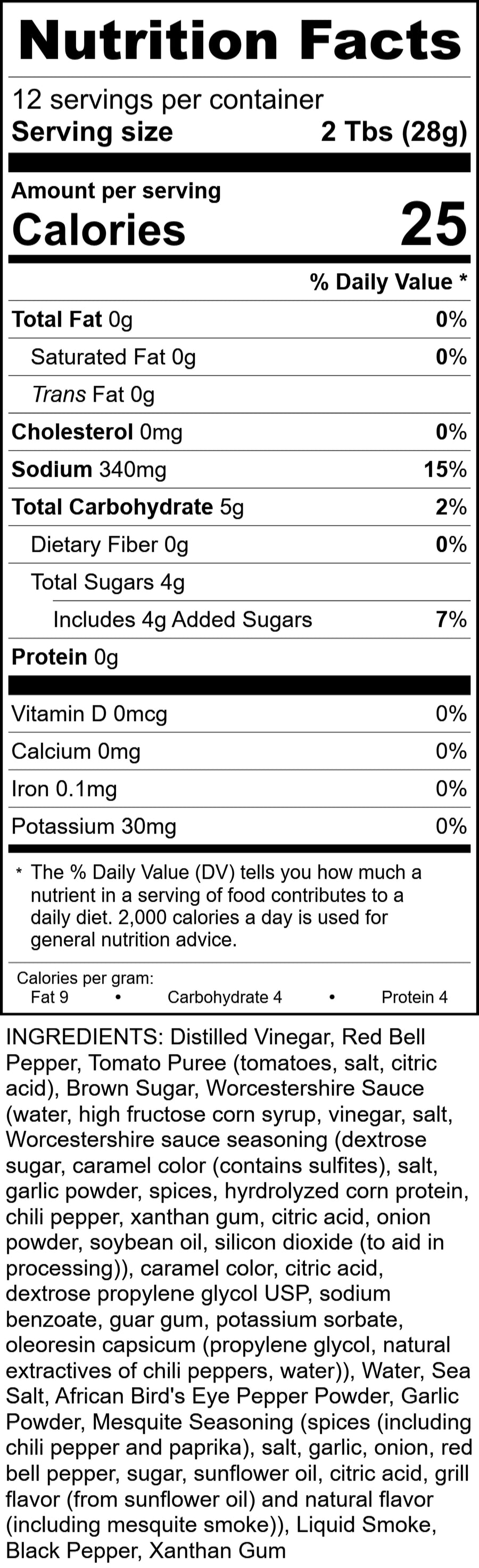 Spicy Nigerian Gourmet Sauce nutrition facts